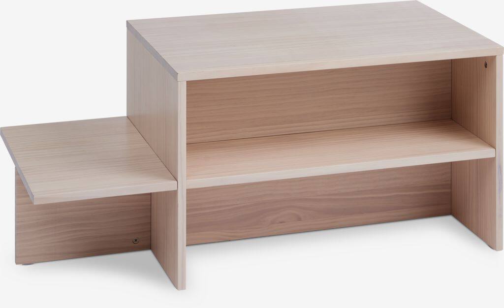 SOLLERUP sofabord 50x110 med hylder, massiv fyr