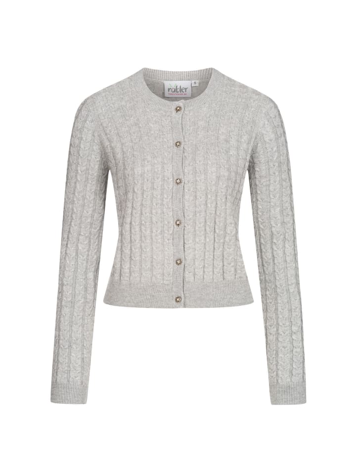 Nübler Strickjacke Langarm Sonja in Silber günstig kaufen