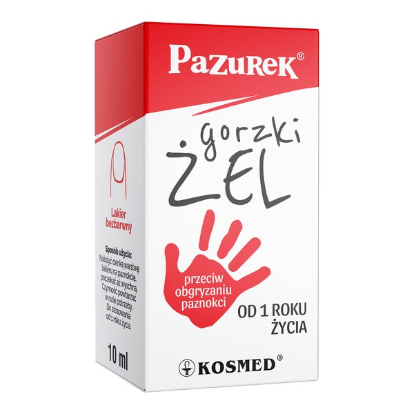 Kosmed Pazurek, gorzki żel przeciw obgryzaniu paznokci, 10 ml