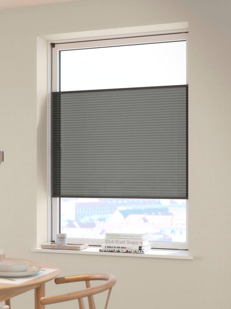 HVEN plissegardin 60x130 cm top/bund grå