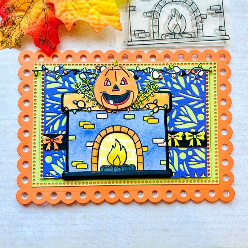 Cozy Fireplace Clear Stamp Set 8 Stamps