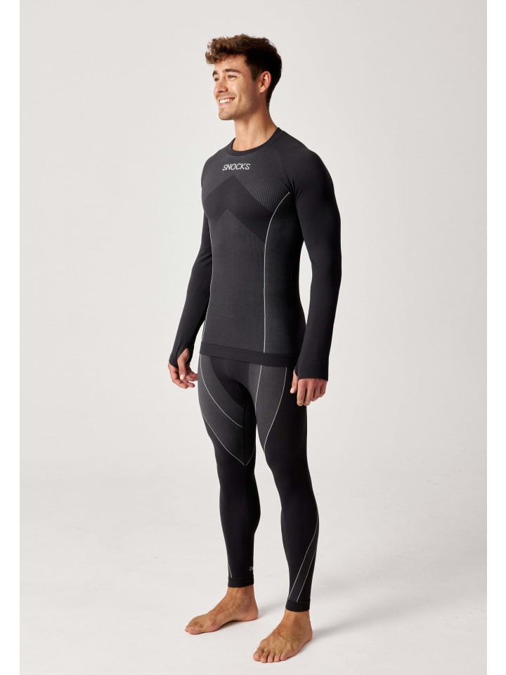 SNOCKS Thermoshirt mit Daumenloch 1 Stück in Schwarz günstig kaufen