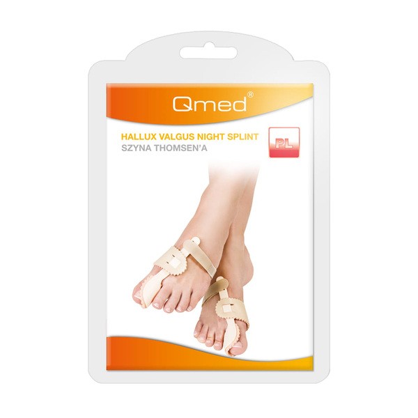 Qmed Hallux Valgus Night Splint, Szyna Thomsena na haluksy, beżowa, 1 para