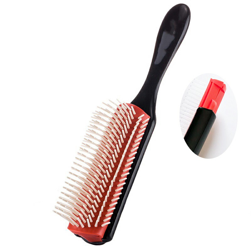 Grzebień do włosów 9-rzędowa szczotka do włosów prosta kręcona szczotka do włosów mokrych do destylizacji masaż salon fryzjerski fryzjerstwo