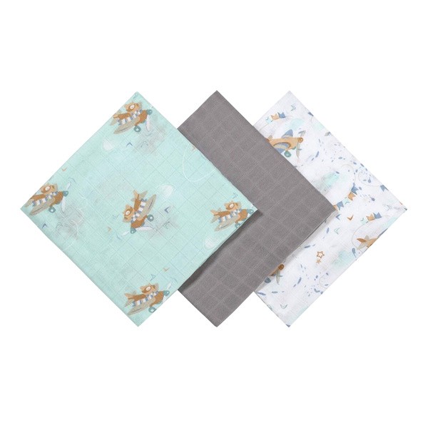 BabyOno Natural Bamboo, naturalne pieluszki z włókien bambusa, kolor szary, 3 szt.