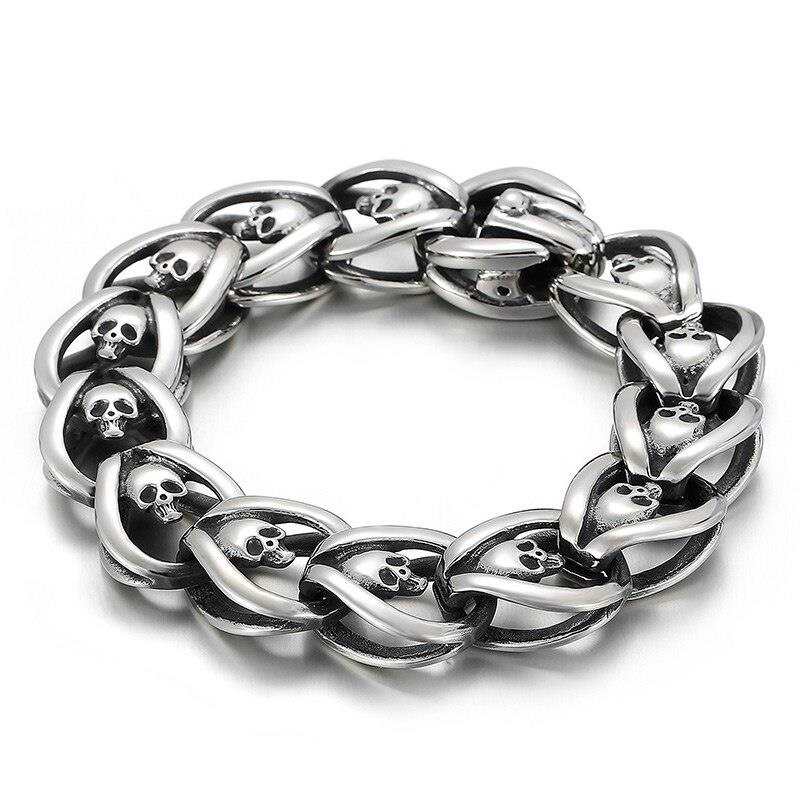 gotycka seria czaszek multi style meska bransoleta ze stali nierdzewnej 316L Viking Chain Jewelry
