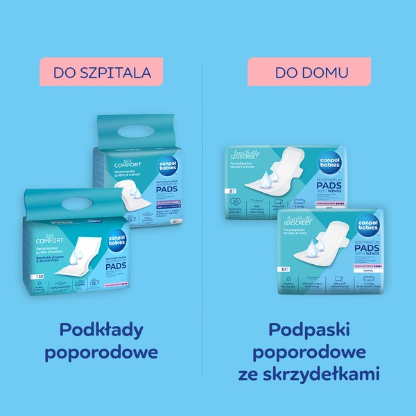 Canpol Babies, podpaski poporodowe ze skrzydełkami Maxi, 8 szt.