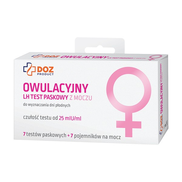 DOZ PRODUCT Owulacyjny LH test paskowy z moczu, 7 szt.