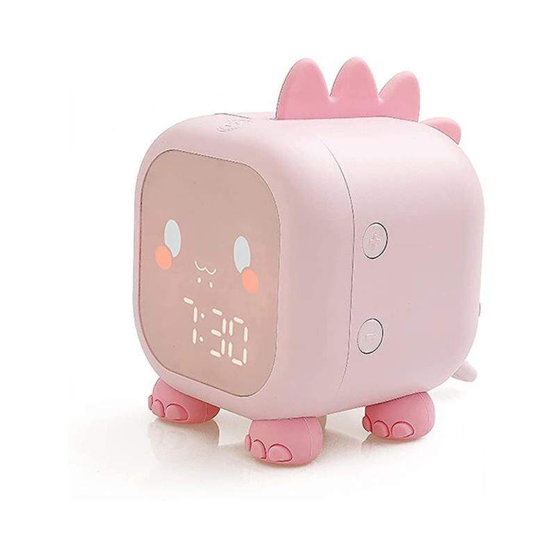 Sveglia generica a forma di dinosauro per bambini, orologio digitale per bambini Sveglia digitale con luce per bambini e bambine (rosa e blu).