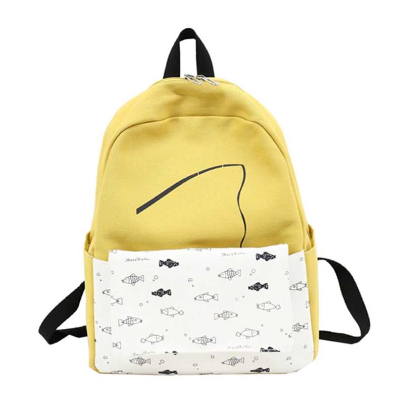 2 sztuk zestaw kobiety Canvas plecaki w ksztalcie ryby torby na ksiazki styl Preppy torby szkolne dla nastoletnich dziewczat zestaw z plecakiem kompozytowym