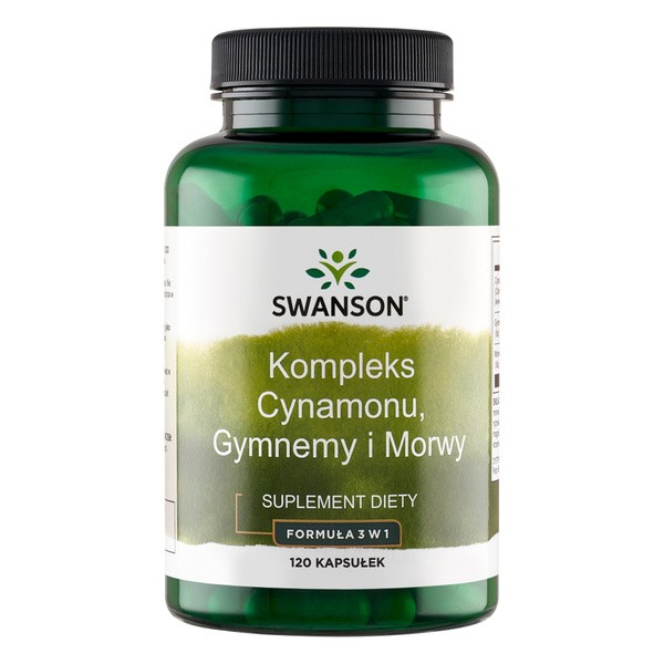 Swanson Kompleks Cynamonu, Gymnemy i Morwy, kapsułki, 120 szt.