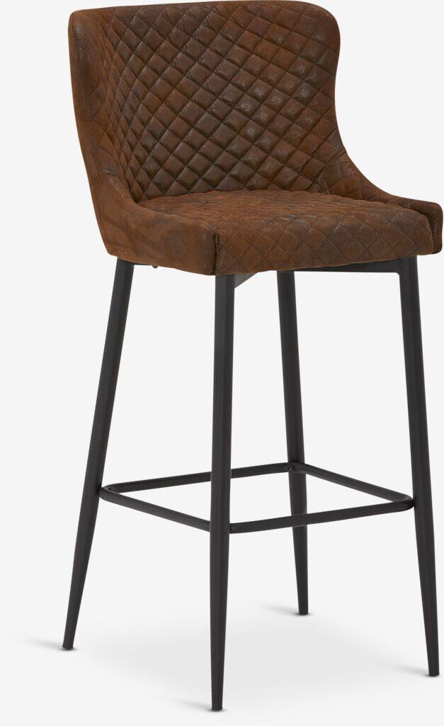 PEBRINGE PEBRINGE barstol med ryglæn, brunt/sort stof