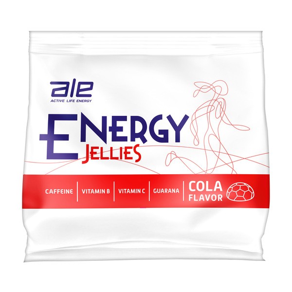 Zestaw 4x ALE Energy Jellies, żelki o smaku coli z kofeiną i guaraną, 50 g