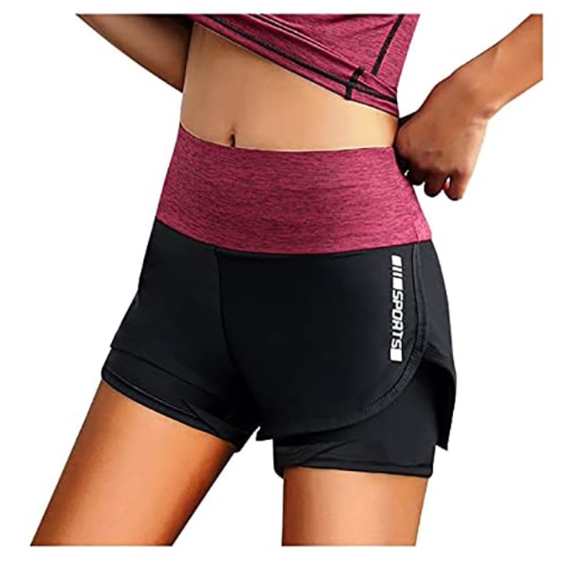 Casual Stretch Stretch Patchwork Sport Korta Byxor Kläder Mode Sport Shorts för Dam: Kläder, Skor Smycken