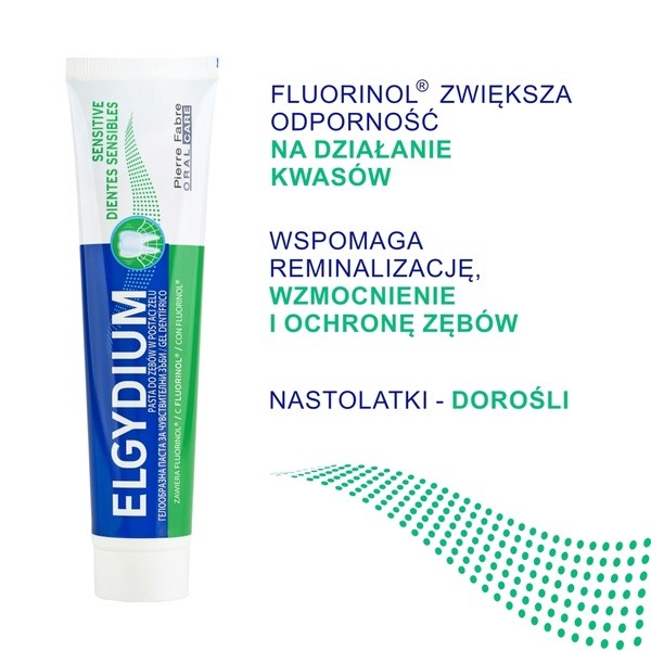 Elgydium Sensitive, pasta do zębów w żelu, 75 ml