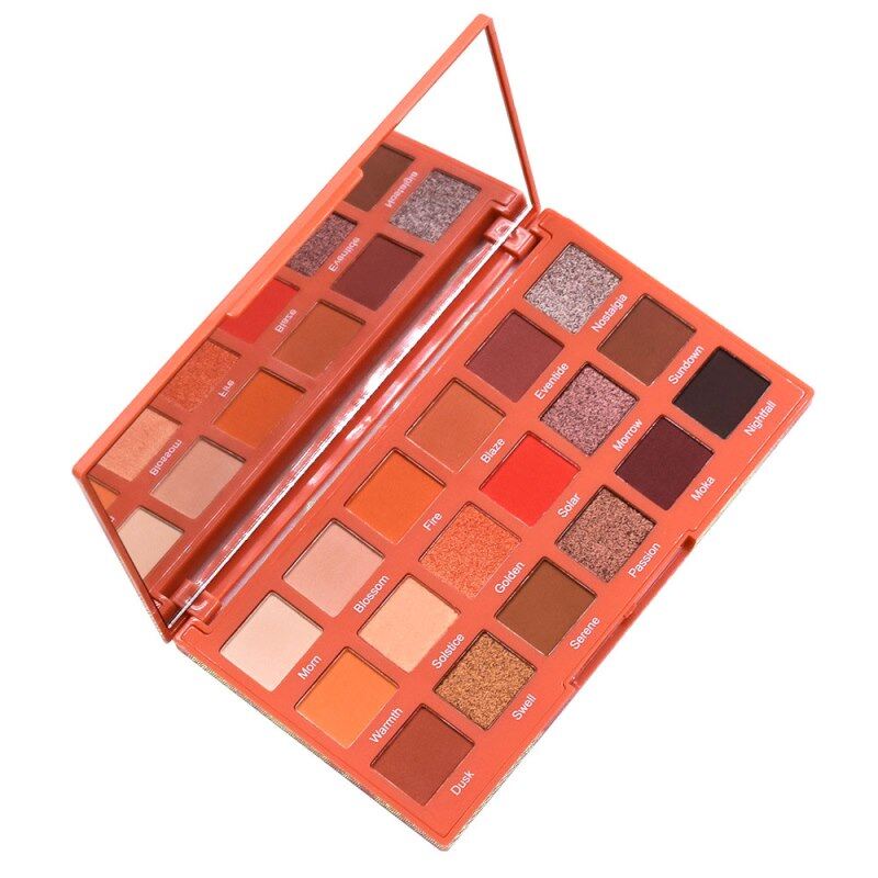 18-kleuren Oogschaduwpalet – 'Orange Soda'-thema met Shimmer, Matte en Glittertinten