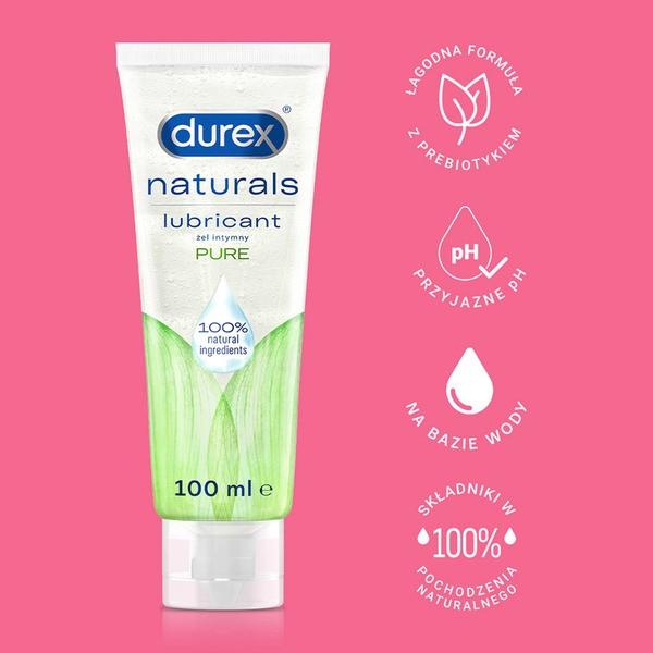 Durex Naturals Pure, żel intymny, 100 ml