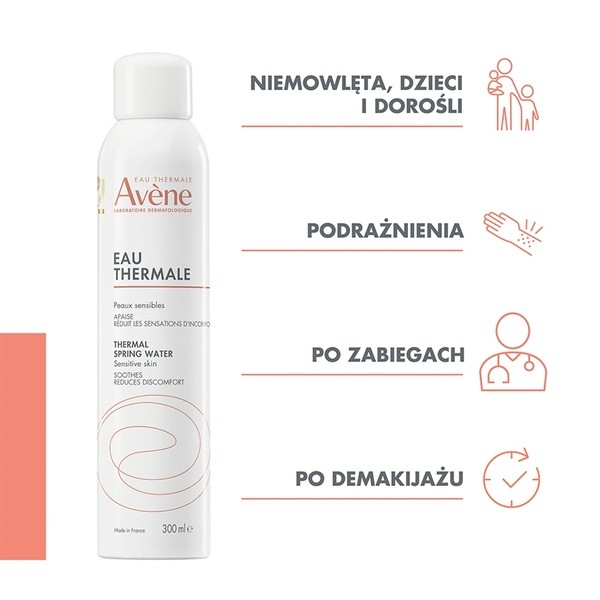 Avene Eau Thermale, woda termalna, aerozol, 300 ml