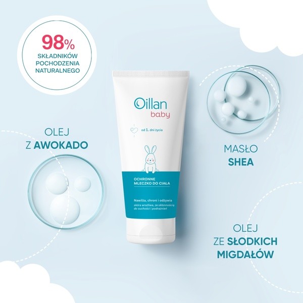 Oillan Baby, ochronne mleczko do ciała, 200 ml