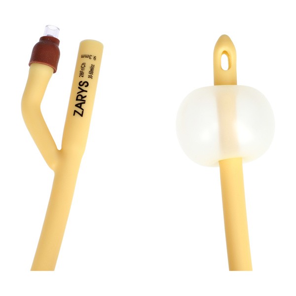 Zarys, urologiczny cewnik Foley'a, dwudrożny z plastikową zastawką, CH 28/30-50 ml, 1 szt.