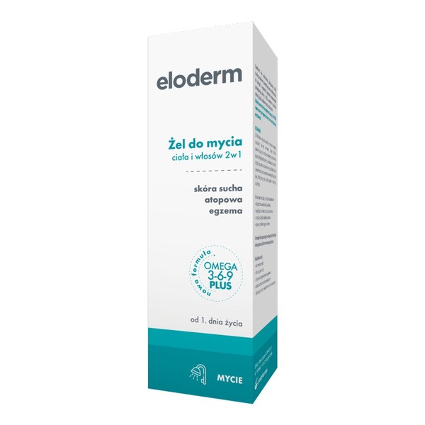 Eloderm, żel do mycia ciała i włosów 2w1, 200 ml