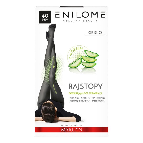 Enilome Healthy Beauty Aloe, rajstopy półmatowe, kolor Grigo, rozmiar S, 40 DEN