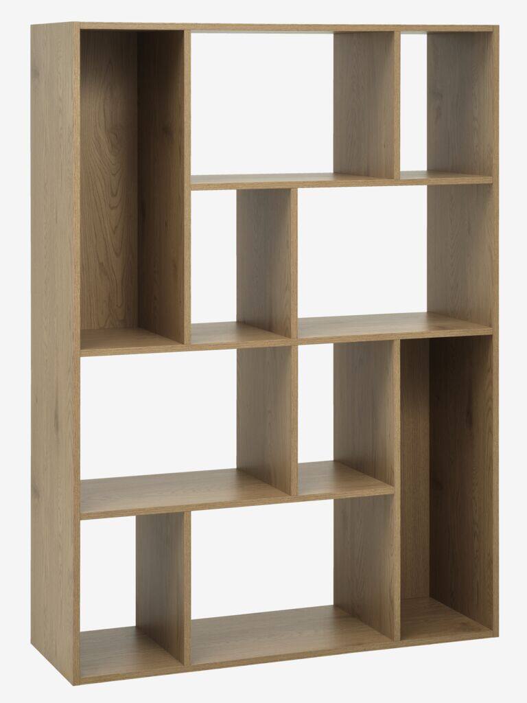 GADEHUSE GADEHUSE skærm med 10 hylder i egetræsfarve