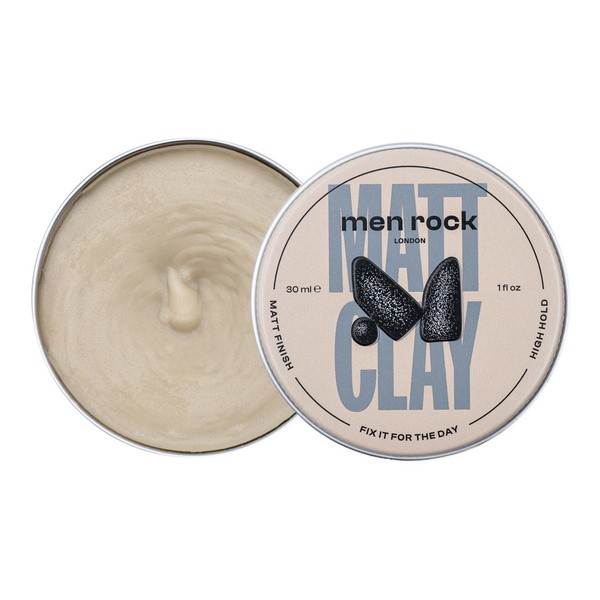 Men Rock, Matt Clay, matowa glinka do stylizacji włosów grubych i puszących się, 30 ml