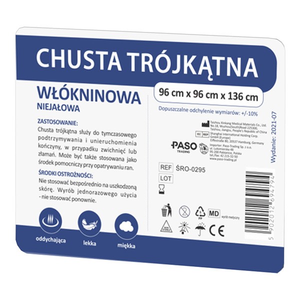 Paso, chusta trójkątna, włókninowa, niejałowa, 1 szt.