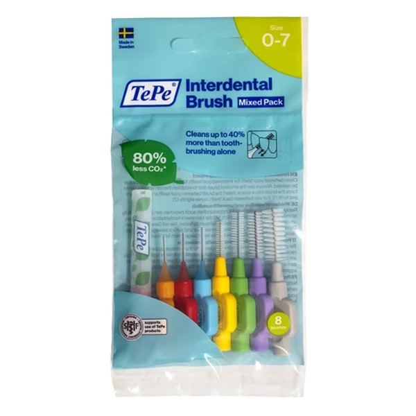 TePe Original,zestaw szczoteczek międzyzębowych, miks rozmiarów (0,4-1,3 mm), 8 szt.