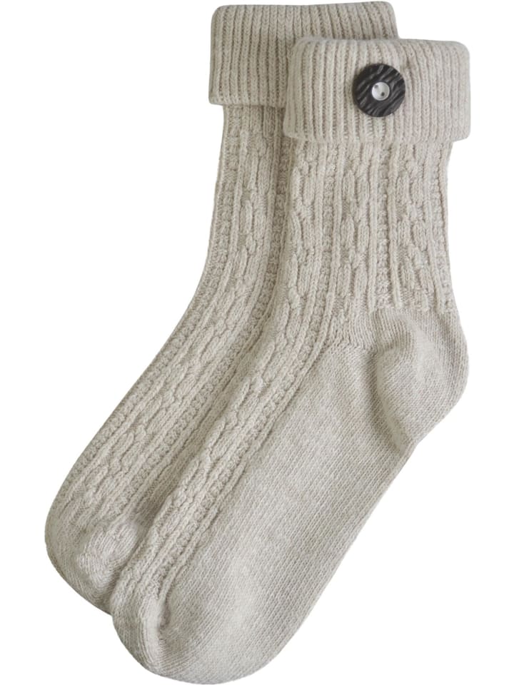 normani Trachtensocken mit Knopf in Naturmelange günstig kaufen