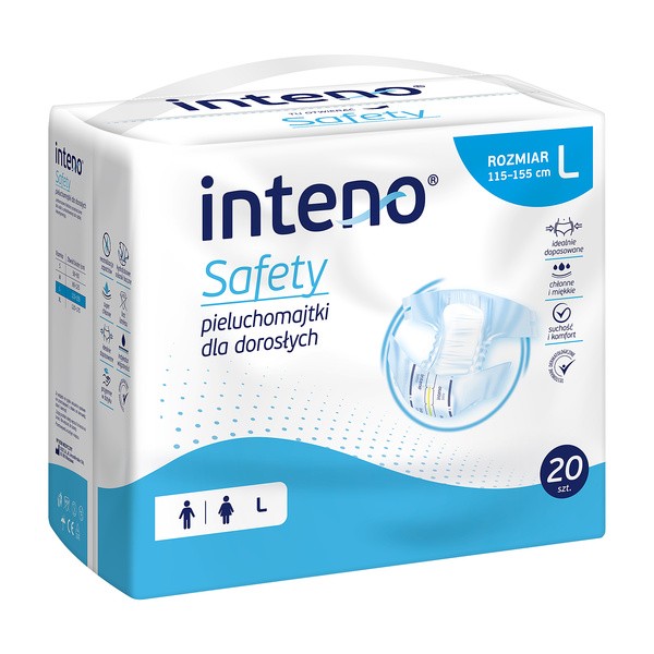 Inteno Safety Pieluchomajtki dla dorosłych, L, 20 szt.