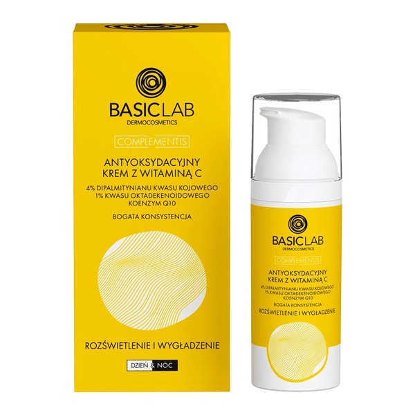 BasicLab Complementis, antyoksydacyjny krem z witaminą C, o bogatej konsystencji, 50 ml