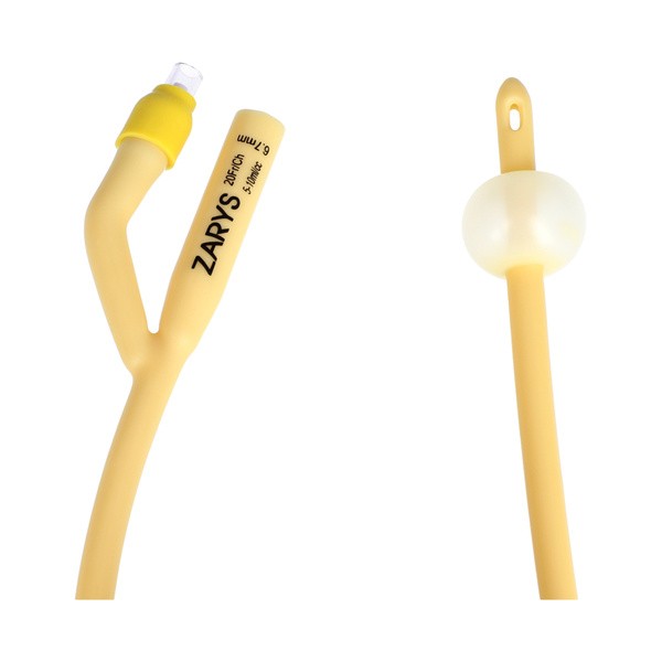 Zarys, urologiczny cewnik Foley'a, dwudrożny z plastikową zastawką, CH 20/5-10 ml, 1 szt.