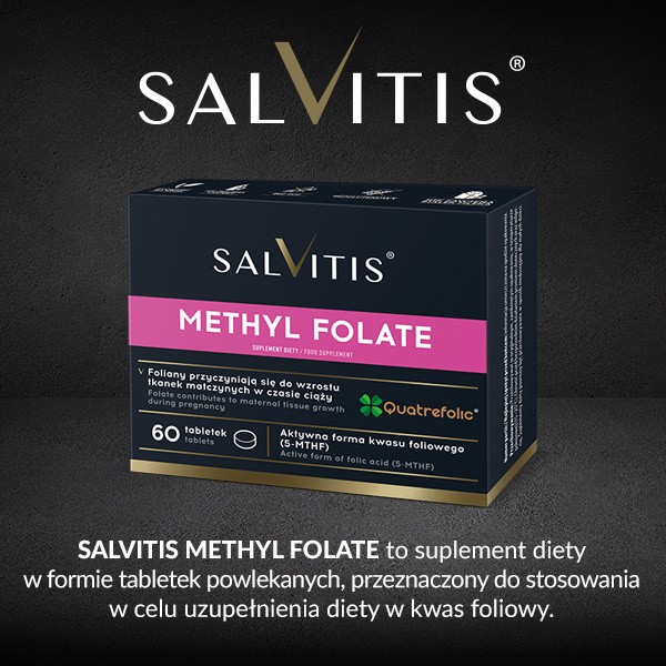 Salvitis Methyl Folate (Folian metylu), tabletki powlekane, 60 szt.