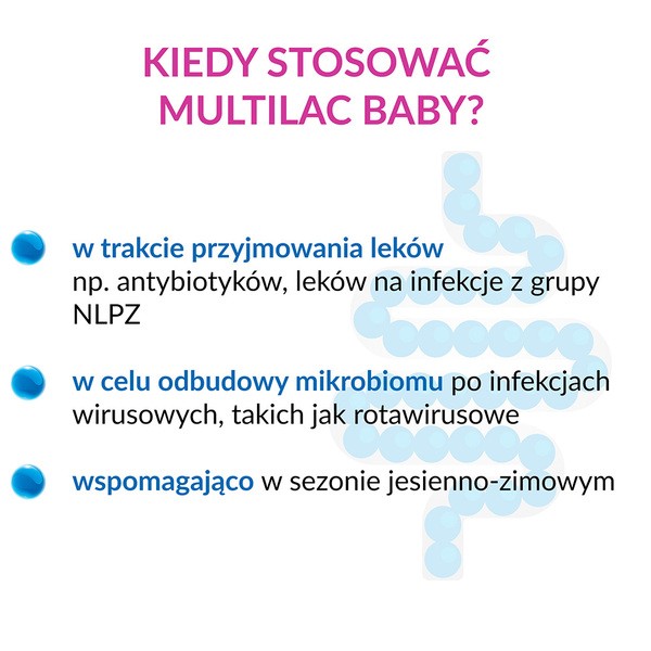 Multilac Baby, krople, synbiotyk (probiotyk + prebiotyk), 2x5 ml