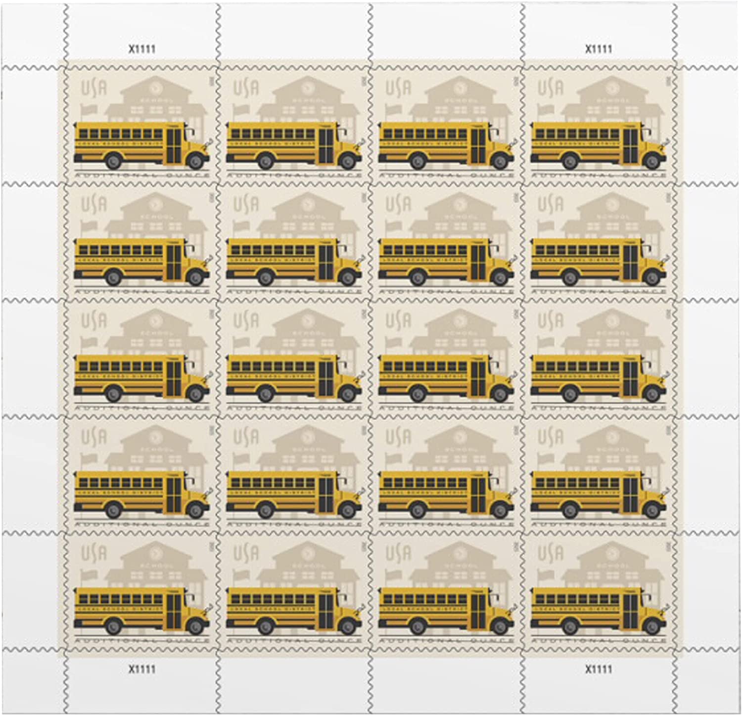 2023 US School Bus Additional Ounce Postage Stamps 1 Coil of 100