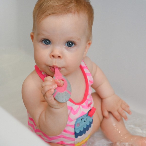 Akuku, szczoteczka do zębów, 0-2 lata, różowa, 1 szt.