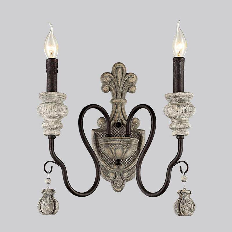 Applique murale vintage en bois et fer, idéale pour une chambre loft, une table de chevet ou un salon. Style nordique. Miroir LED pour salle de bain.