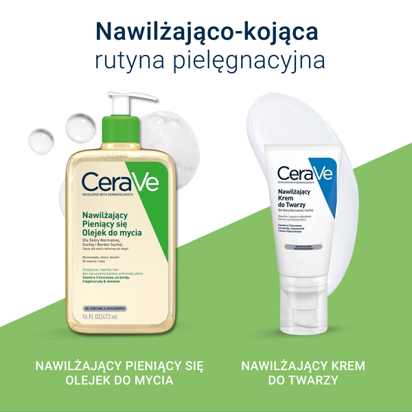 CeraVe, nawilżający pieniący się olejek do mycia, 473 ml