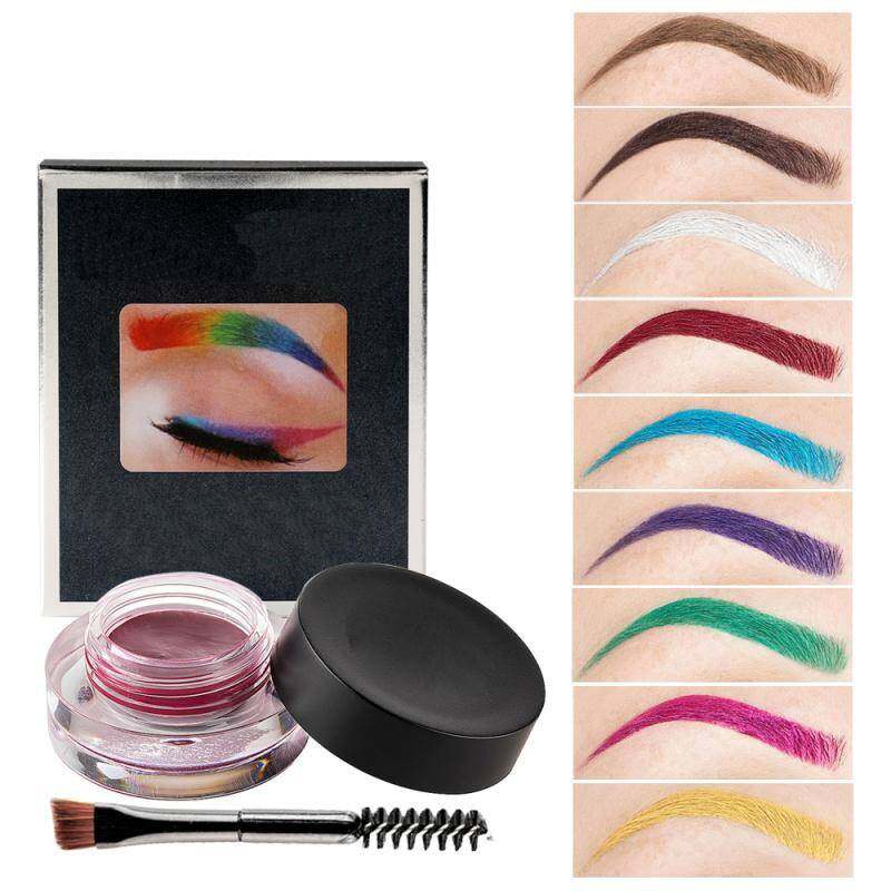 Crema de Maquillaje para Cejas: Pigmento de Color Intenso, Efecto Sombra y Delineador en Gel; Larga Duración y Definición; Incluye Set de Brochas (TSLM1)