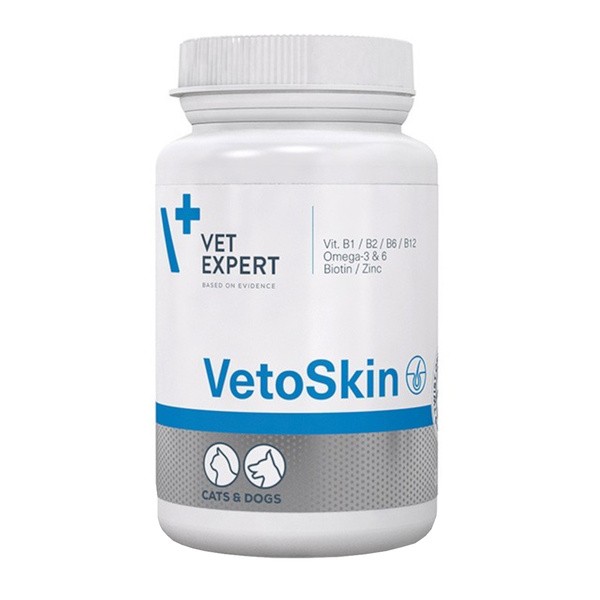 Vet Expert Vetoskin, preparat na skórę i sierść dla psów i kotów, kapsułki, 90 szt.