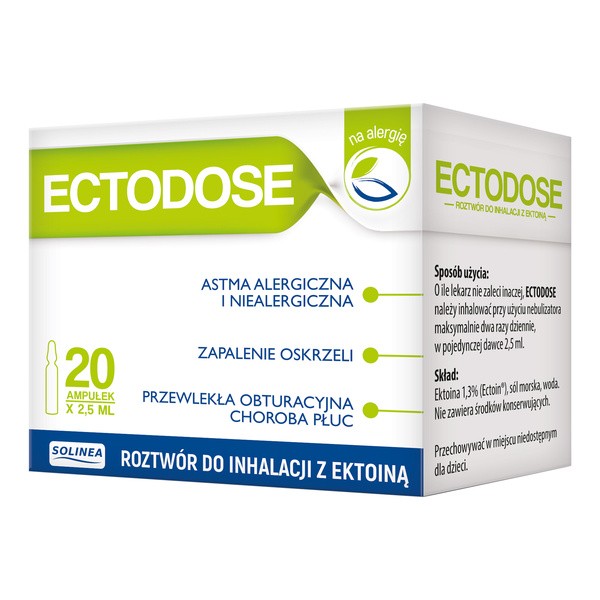 Ectodose, roztwór do inhalacji z ektoiną, 2,5 ml x 20 ampułek
