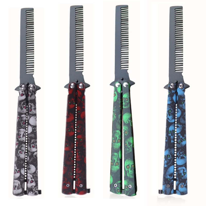 Nowy gorący grzebień motylkowy ze stali nierdzewnej, składany, treningowy, grzebień motylkowy, zabytkowy szkieletowy grzebień motylkowy