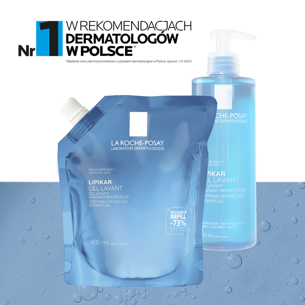 La Roche-Posay, Lipikar Gel Lavant, żel myjąco-kojący, refill, 400 ml