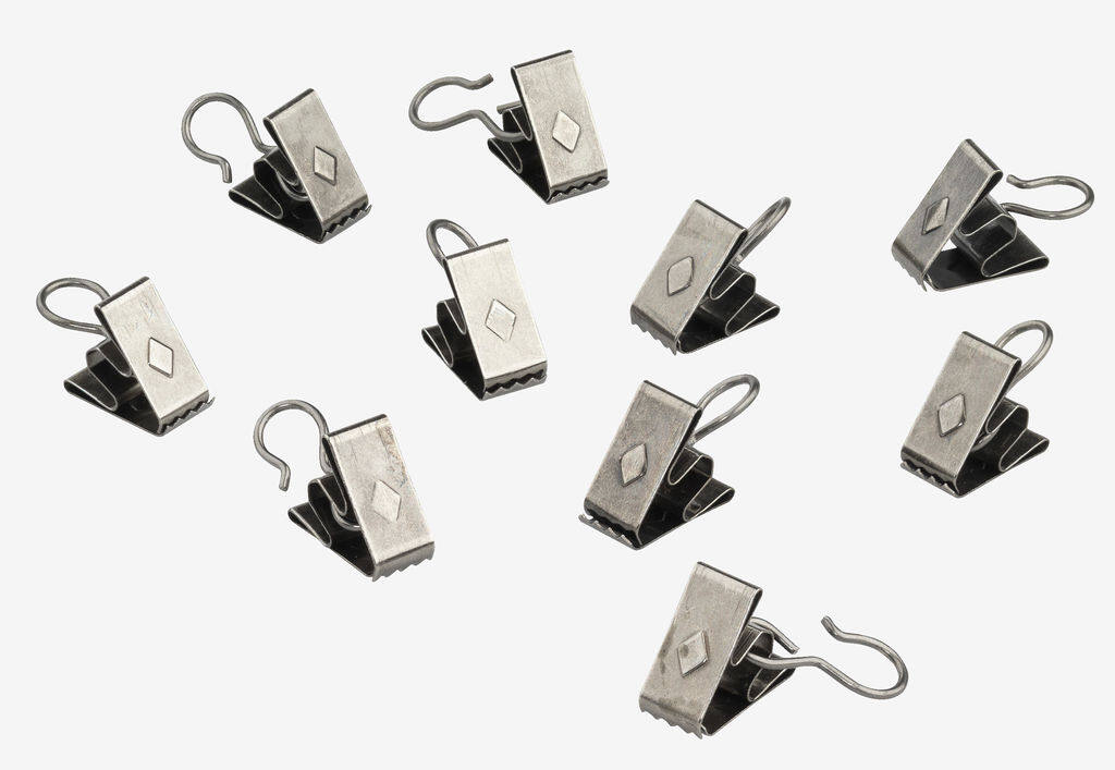 Gardinringklemmer 10 stk/pakke sorte