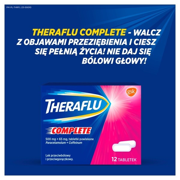 Theraflu Complete, 500 mg + 65 mg, tabletki powlekane, 12 szt.