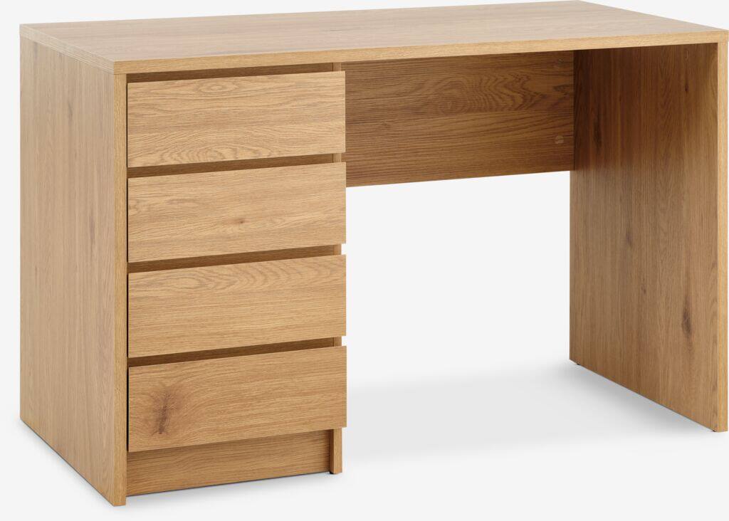 LIMFJORDEN LIMFJORDEN skrivebord 60x120 4 skuffer varm egetræsfarve