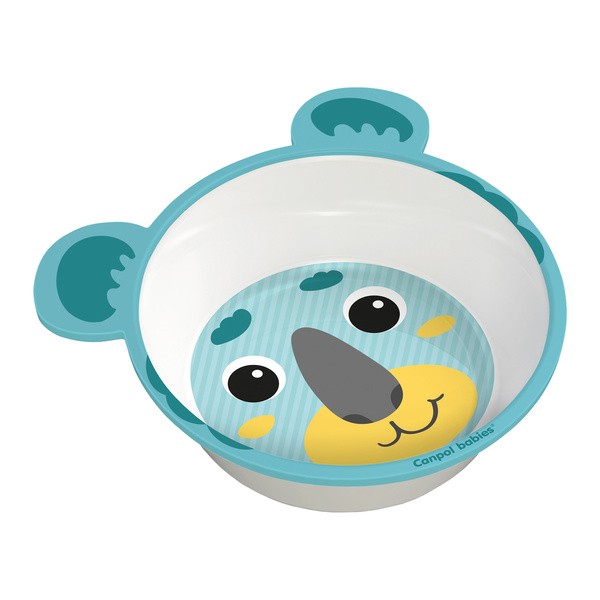 Canpol Hello Little, miseczka z melaminy dla dzieci, zielona, 1 szt.