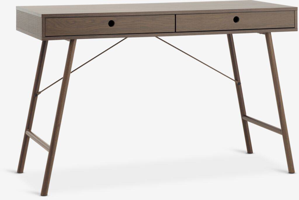LINDVED Skrivebord LINDVED 48x120 2 skuffer mørk eg